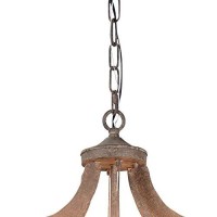 Benjara Bm227723 6 Fixture Metal Frame Chandelier With Caged Design, Rustic Bronze