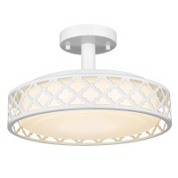 Vicnie 14Inch Semi Flush Mount, Dimmable Led Ceiling Lighting Fixtures, 20W 1400 Lumens 3000K Warm White, White Finish, Etl Listed For Kitchen, Hallway, Bedroom, Laundry