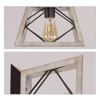 Q&S Rustic Farmhouse Ceiling Light Fixture Flush Mount Vintage Ceiling Lights For Hallway Entryway Kitchen Dining Room Bedroom,Wrought Iron Oak White And Orb 1 Light E26