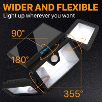 Tbi Security Solar Lights Outdoor 216 Led 2200Lm, 6500K - Extra-Wide Adjustable 360 3 Heads With 3 Modes,Wireless Motion Sensor 40Ft - Waterproof Ip65 Spot Flood Lights Solar Powered 2200Mah(2 Pack)