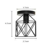 Aniu Semi Flush Mount Ceiling Light Fixture For Farmhouse Kitchen, Hallway, Porch, Black Rustic Industrial Style, Ceiling Light Covers For E26 Bulb. 2 Pack