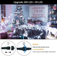 Jmexsuss 250 Led White Christmas String Lights, 91.5Ft Extendable Green Wire Christmas Lights Outdoor Waterproof, 8 Modes Led White String Lights Indoor For Tree Wedding Party Garden Patio Decoration