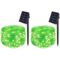 Bolweo Green Outdoor Solar String Lights St Patrick'S Day Decoration,16.4Ft 50Led Ip65 Waterproof Wire Lighting For Christmas Tree Diwali Halloween Home Garden Wedding Party Decoration