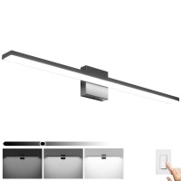 Ralbay 315Inch Dimmable Modern Led Black Vanity Light 28W Frosted Aluminum For Bathroom Vanity Lighting Fixtures Cool White 600