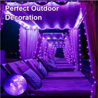 Purple Fairy Lights Solar Outdoor Lights Halloween Decorations, Diwali Solar String Lights 16.4Ft 50 Led, Ip65 Waterproof Solar Lights Outdoor Garden Yard Deck Fence Patio Decor Christmas Decorations