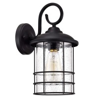 Micsiu Outdoor Wall Lantern 1-Light 1 Pack Exterior Wall Sconce Lamp Porch Light Fixture Waterproof With Clear Seedy Glass,Textured Black For Entryway, Home, Patio,Garage,Doorway