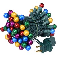 Lycklig Christmas Lights Outdoor 19Ft 70 Led Chritmas Globe String Lights With Pearlized Glass Bulb Vintage Christmas Lights Ul Certified Colored Christmas Tree Lights For Tree Decor