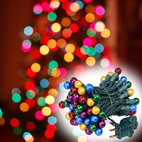 Lycklig Christmas Lights Outdoor 19Ft 70 Led Chritmas Globe String Lights With Pearlized Glass Bulb Vintage Christmas Lights Ul Certified Colored Christmas Tree Lights For Tree Decor