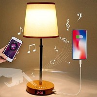 Bedside Lamp With Bluetooth Speaker, Touch Sensor Led Desk Lamp Dimmable, With Alarm Clock, Modern Small Desk Lamp, With Fast Usb Charging Port, Very Suitable For Bedroom, Living Room, Office