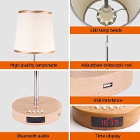 Bedside Lamp With Bluetooth Speaker, Touch Sensor Led Desk Lamp Dimmable, With Alarm Clock, Modern Small Desk Lamp, With Fast Usb Charging Port, Very Suitable For Bedroom, Living Room, Office