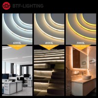 Btf-Lighting Fcob Cob 24V Kit Flexible High Density Led Lights 8Mm Width 6000K 16.4Ft Rf14 Keys Dimmable Controller Fob Cri90+ Led Strips For Bedroom Kitchen Home Indoor Cool White With Ac Adapter