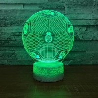 Ztop Football 3D Optical Illusion Night Light Table Lamp 7 Colors Change Remote Control With Timer,Dimmable,Battery Or Usb Powered,Christmas Birthday Gift For Boys Girls Baby