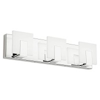 Aipsun 3 Lights Dimmable Modern Led Vanity Light For Bathroom Frosted White Acrylic Chrome Up And Down Bathroom Wall Light Fixtures Over Mirror(White Light 6000K)