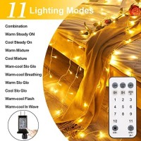 B-Right Icicle Lights Outdoor, 440 Led Icicle Christmas Lights Warm & Cool White 11 Modes Dimmable 2-In-1 With Remote Timer For Outdoor Eaves Garden Indoor Wedding Party Decor(33.79Ft 29V)