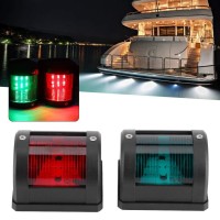 Navigation Signal Light,Pair Of Ip66 Signal Lamp Red Green Led Navigation Warning Light Replacement For Marine Boat Yacht 12V