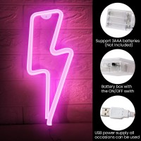 Ldgj Preppy Room Decor Preppy Stuff Aesthetic Preppy Decor Lights For Room Decor Led Sign Preppy Room Decor Aesthetic Lightning Bolt Neon Sign Pink