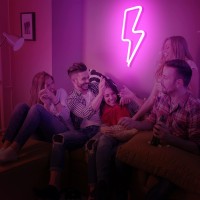 Ldgj Preppy Room Decor Preppy Stuff Aesthetic Preppy Decor Lights For Room Decor Led Sign Preppy Room Decor Aesthetic Lightning Bolt Neon Sign Pink