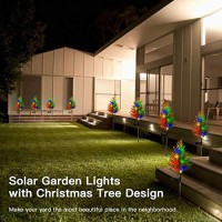 Vosaro Solar Christmas Tree Lights Garden Outdoor Waterproof, Yard Decoration / Stake Decor Lights, Xmas Decorative Multi-Color Flickering Pine Lights For Patio Lawn Pathway