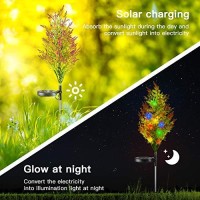 Vosaro Solar Christmas Tree Lights Garden Outdoor Waterproof, Yard Decoration / Stake Decor Lights, Xmas Decorative Multi-Color Flickering Pine Lights For Patio Lawn Pathway