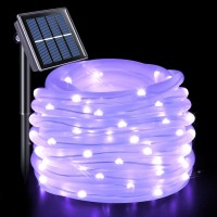 Jmexsuss 8 Modes Solar Powered Light Rope394 Ft 120 Led Outdoor Solar Rope Lightswaterproof Solar Purple Halloween Lights Rop