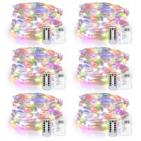 Koxly 6 Pack 20Ft 60 Led Fairy Lights With Remote Timer Waterproof Christmas Decor Battery Operated Twinkle Firefly Lights For Bedroom, Garden, Easter, Party, Christmas Indoor And Outdoor Decorations