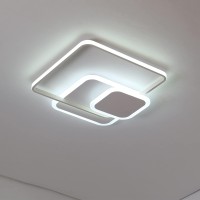 Qcyuui Modern Led Ceiling Light, 42W Flush Mount Lighting Fixture With Square Shape, White Close To Ceiling Lamp For Living Dining Room Bedroom Kitchen, 6500K/Cool White