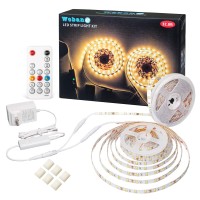 Wobane Led Strip Lights 32.8Ft Warm White, Dimmable Light Strip Kit With Remote And Etl Listed Power Supply, 600 Leds Supper Bright Tape Lights For Room, Kitchen, Bed, Under Cabinet, Wardrobe, 3000K