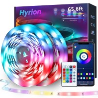 Hyrion 65.6 Ft Bluetooth Led Strip Lights, Rgb 5050 Led Light Strips With Bright 300 Leds, Sync Music Color Changing Flexible Cuttable Led Lights For Bedroom, Ceiling, Party(2 Rolls Of 32.8Ft)