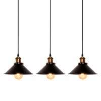 Newrays 3 Pack Industrial Retro Black Iron Kitchen Restaurant Bar Balcony Hanging Pendant Light