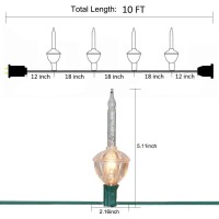 Romasaty Silver Bubble Lights Set, 11Ft Vintage Christmas Bubble String Lights, 8 Clear Bulbs With Silver Glitter Traditional Bubble Lights For Christmas Tree Party Indoor Outdoor Decor, Green Wire