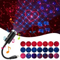 Usb Star Night Light,9 Functional Modes 24 Lighting Effects,Sound Activated Strobe Atmosphere Decorations For Car Interior,Ceiling, Bedroom, Party And More