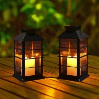 Aicoofest Solar Lanterns Outdoor Hanging Solar Powered Candle Table Lights Decorative Lantern For Outside Waterproof Flameless Led Candles Garden Table Patio