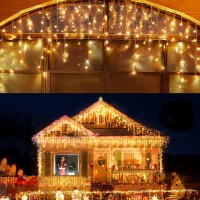 Kiflytooin Led Christmas Lights Outdoor Christmas Decorations Hanging Lights 400Led 8 Modes 75 Drops, Outdoor Indoor Fairy String Lights For Party, Holiday, Wedding Decorations (Warm White)