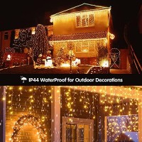 Kiflytooin Led Christmas Lights Outdoor Christmas Decorations Hanging Lights 400Led 8 Modes 75 Drops, Outdoor Indoor Fairy String Lights For Party, Holiday, Wedding Decorations (Warm White)