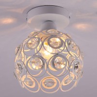 Frixchur Hallway Ceiling Light Fixture Small Chandelier Light Semi Flush Mount Ceiling Lights Crystal Ceiling Lamp For Closet Girls Bedroom Kitchen Bathroom,White,E26