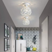 Frixchur Hallway Ceiling Light Fixture Small Chandelier Light Semi Flush Mount Ceiling Lights Crystal Ceiling Lamp For Closet Girls Bedroom Kitchen Bathroom,White,E26