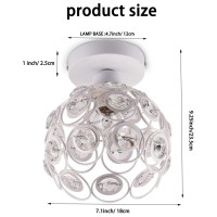 Frixchur Hallway Ceiling Light Fixture Small Chandelier Light Semi Flush Mount Ceiling Lights Crystal Ceiling Lamp For Closet Girls Bedroom Kitchen Bathroom,White,E26