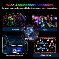 Maxlax Blue El Wire Noise Reduction Neon Lights Wire 5 In 1 Meter Electroluminescent Wire For Halloween Christmas Party Diy