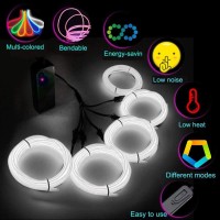 Maxlax El Wire White Neon Wire Light 5 In 1 Meter Electroluminescent Wire For Halloween Decoration Christmas Party Diy Decor