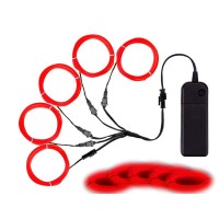 Maxlax Bright Red El Wire Noise Reduction Neon Lights Wire 5 In 1 Meter Electroluminescent Wire For Halloween Christmas Party