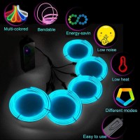 Maxlax Ice Blue El Wire Noise Reduction Neon Lights Wire 5 In 1 Meter Electroluminescent Wire For Halloween Christmas Party