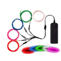 Maxlax El Wire Noise Reduction Neon Light 5 In 1 Meter Redwhitebluegreenpink Electroluminescent Wire For Halloween Decor