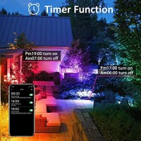 Led Landscape Lighting,12W Bluetooth App Control 24V Rgb Color Changing Low Voltage Landscape Lights With Transformer,Ip66 Waterproof Outdoor Led Spot Flood Light For Party/Tree/Christmas/Pathway