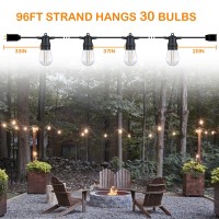 Dge Outdoor Long Led String Lights 96Ft Patio String Light Shatterproof & Waterproof Ip65, 18 Awg Ul Listed Wire Bright String Light For Patio, Backyard, Gazebo, Porch, Wedding Party