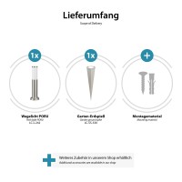 Ledscom.De Poru Ground Spike Outdoor Stainless Steel Round 38.5Cm E27 Socket, 4Pcs