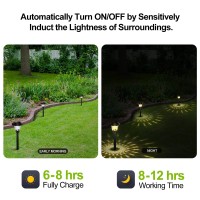 Balhvit Glass Solar Lights Outdoor 8 Pack Super Bright Solar Pathway Lights Up To 12 Hrs Long Last Auto Onoff Garden Lights S