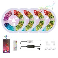 100Ft/30M 5050 Rgb Led Strip Lights, Led Strip Light, Controlled Via Smart App, Sync With Music, Led Strips Are Ideal Decoration For Bedroom,Home, Bar And Party(100Ft)