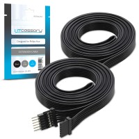 Litcessory Extension Cable For Philips Hue Lightstrip Plus (3.3Ft, 2 Pack, Black - Micro 6-Pin V4)