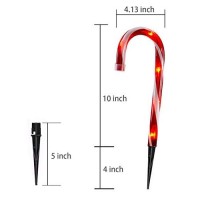 Christmas Candy Cane Pathway Makers Lights, 10Inch Set Of 10 Candy Canes Lights Outdoor, Tigomoov Candy Cane Lights Christmas Decorations Outdoor For Yard,Garden