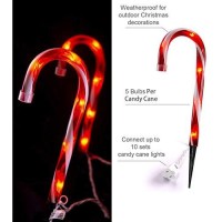 Christmas Candy Cane Pathway Makers Lights, 10Inch Set Of 10 Candy Canes Lights Outdoor, Tigomoov Candy Cane Lights Christmas Decorations Outdoor For Yard,Garden